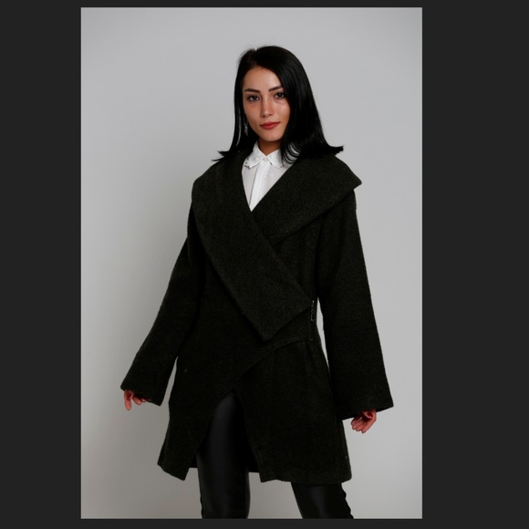 Explosion London tweed shawl collar wool coat - Picture 2 of 8